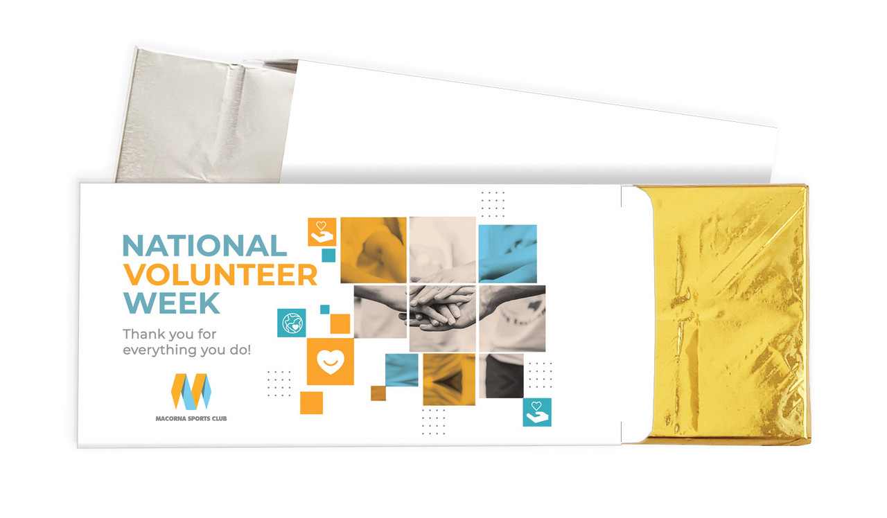 Company Colours National Volunteer Week Personalised Chocolate Bar In A Box