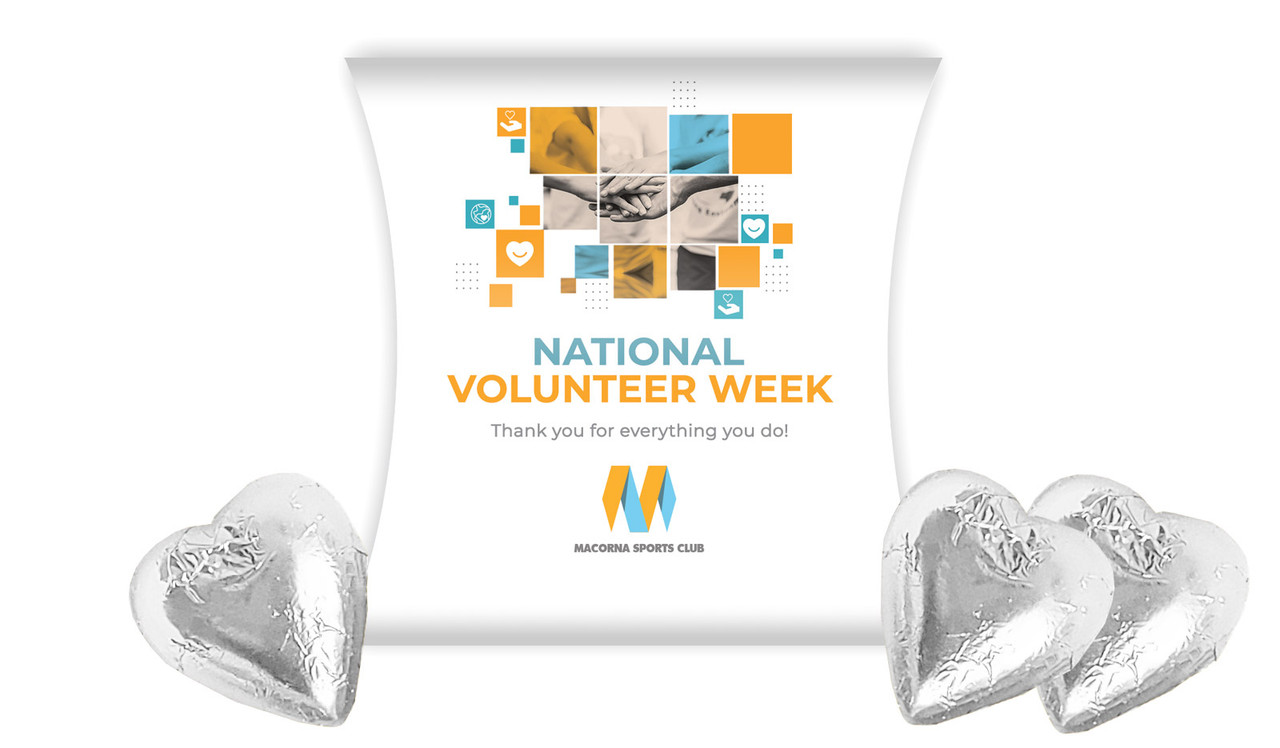 Company Colours National Volunteer Week Personalised Pillow Boxes