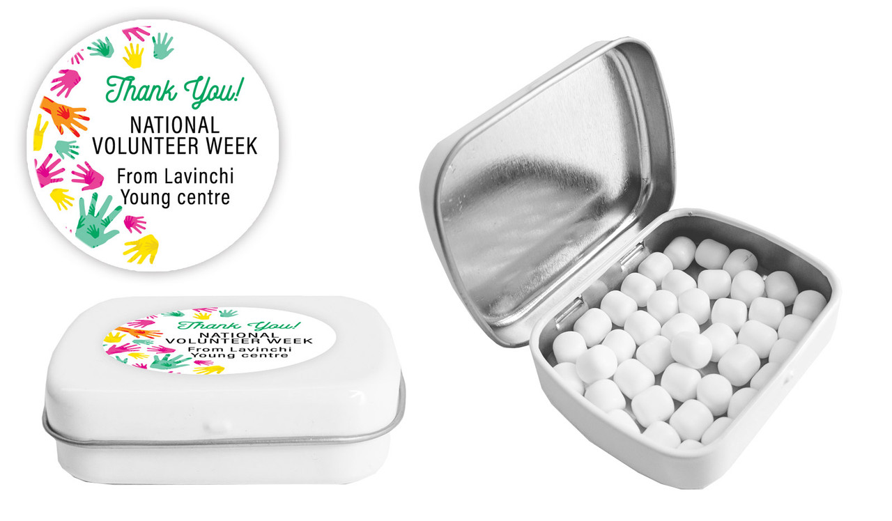 Helping Hands National Volunteer Week Personalised Mint Tins