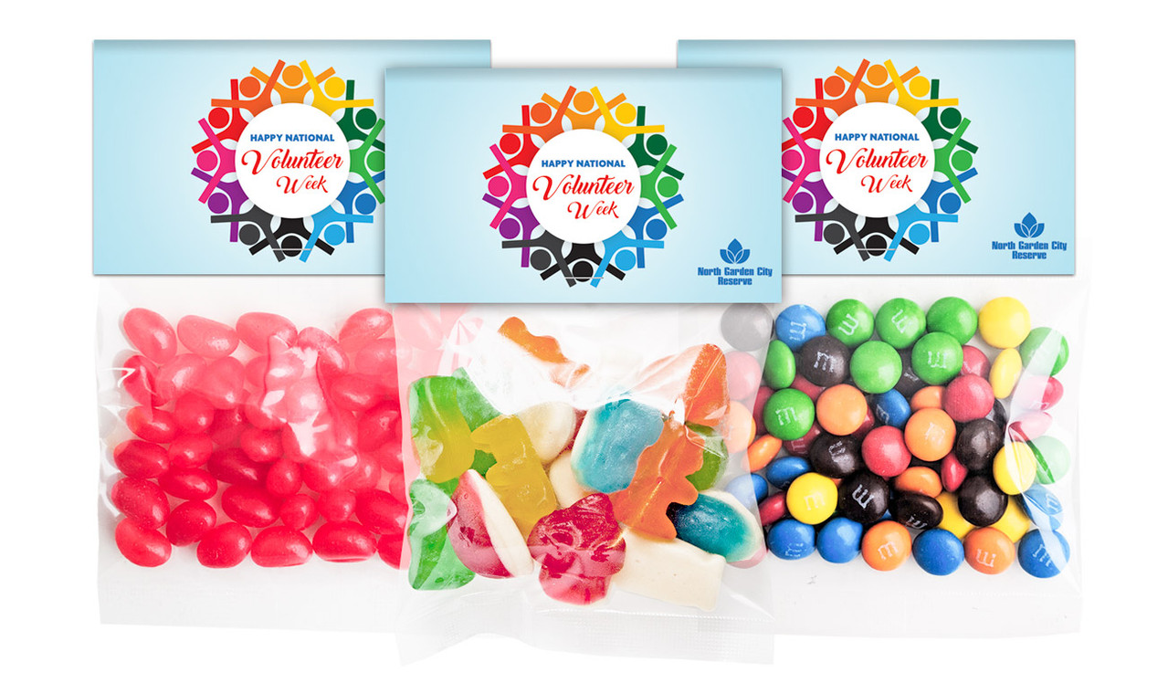 Rainbow Peoples National Volunteer Week Personalised Lolly Bag With Topper