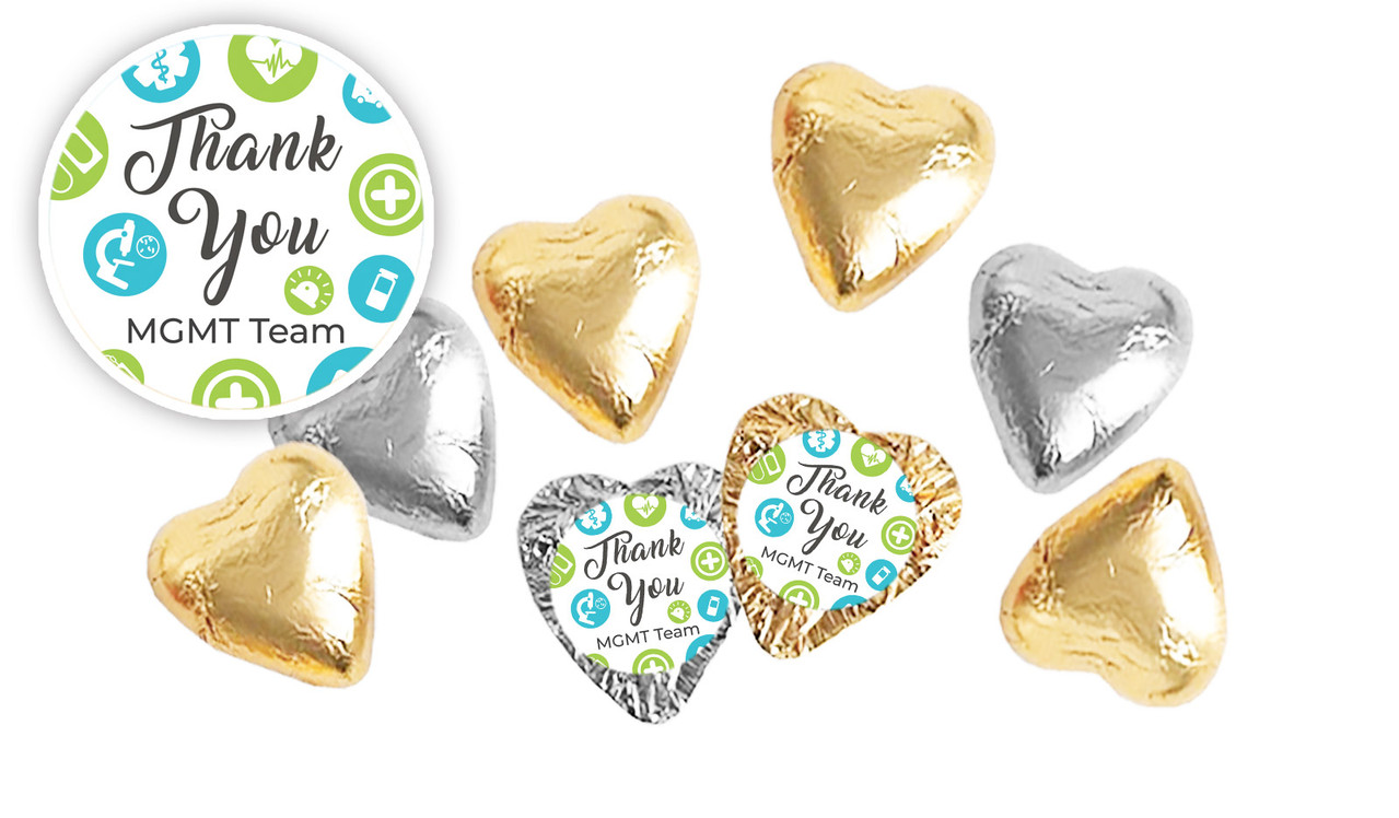 Dots Personalised Foil Chocolate Hearts
