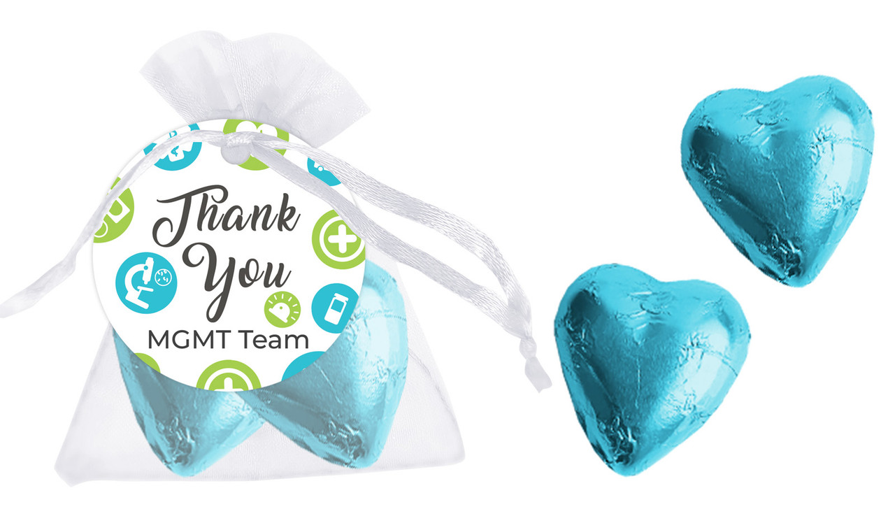 Dots International Nurses Day Organza Bags With Hearts