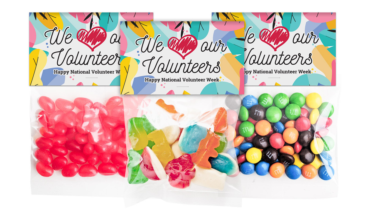 We Love Volunteer Week Personalised Lolly Bag With Topper