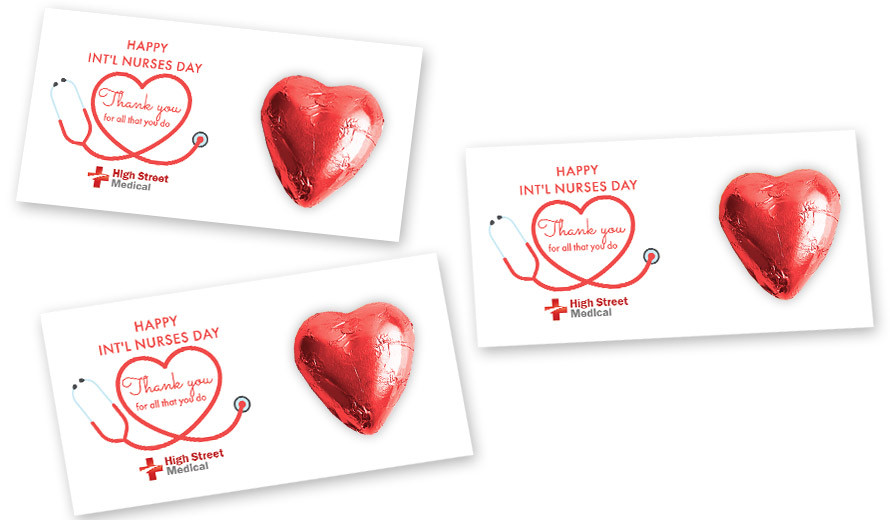 Red Stethoscope Nurses Day Chocolate Heart Card