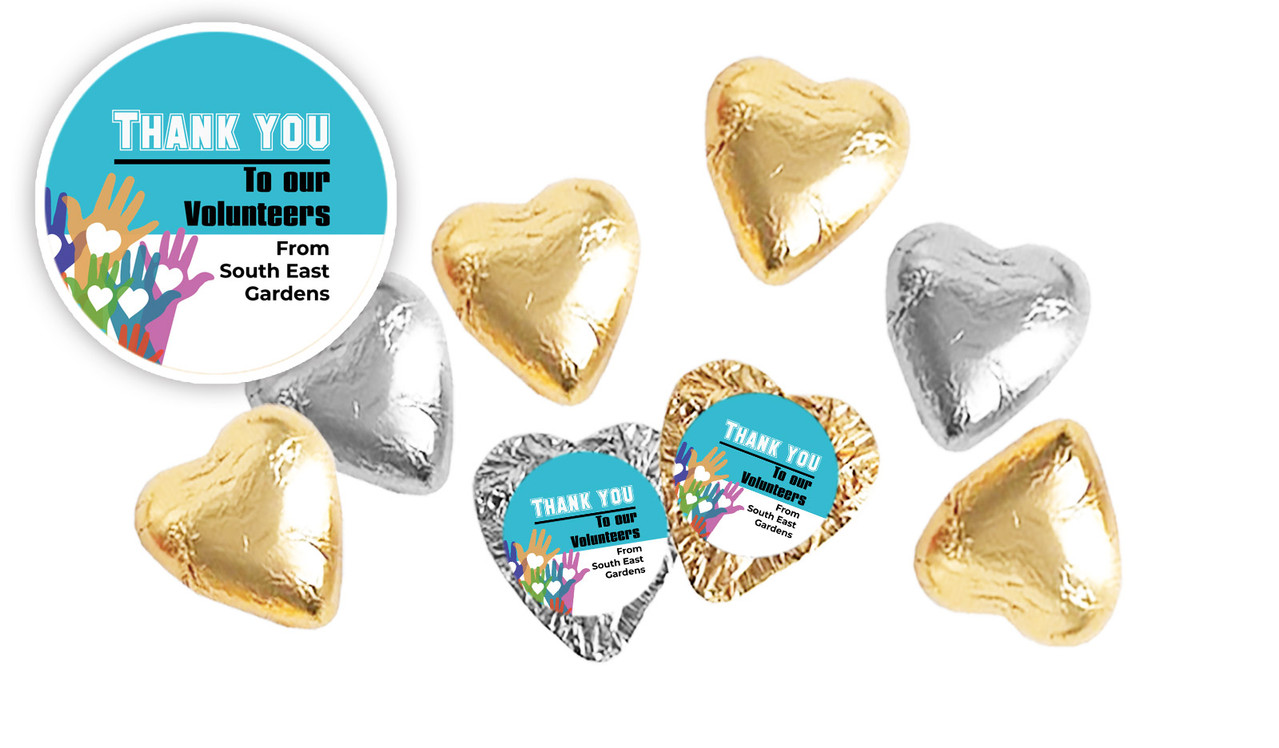 Hands Up Volunteer Week Foil Chocolate Hearts