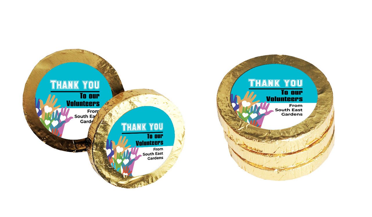 Hands Up Volunteer Week Chocolate Coin
