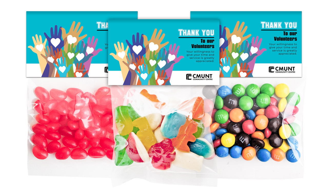Hands Up National Volunteer Week Personalised Lolly Bag With Topper