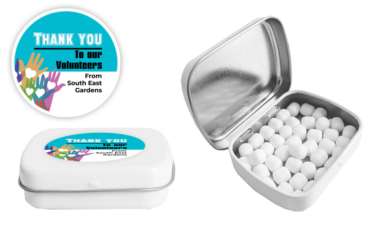 Hands Up National Volunteer Week Personalised Mint Tins
