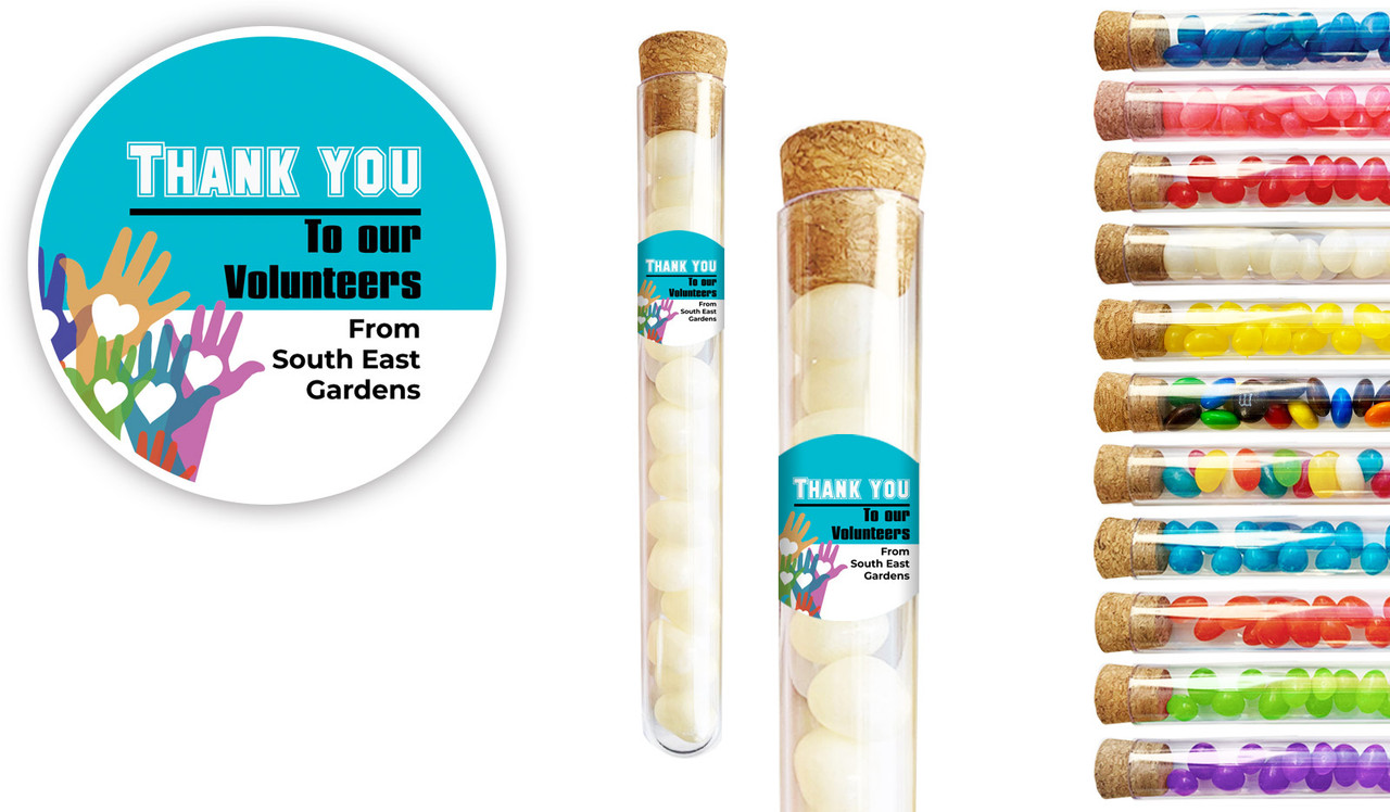 Hands Up National Volunteer Week Personalised Test Tubes