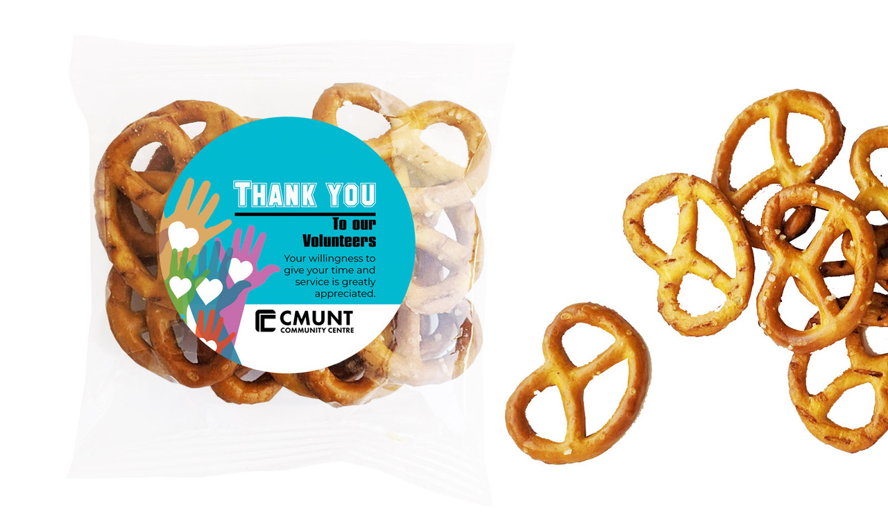 Hands Up National Volunteer Week Personalised Bag Of Pretzels