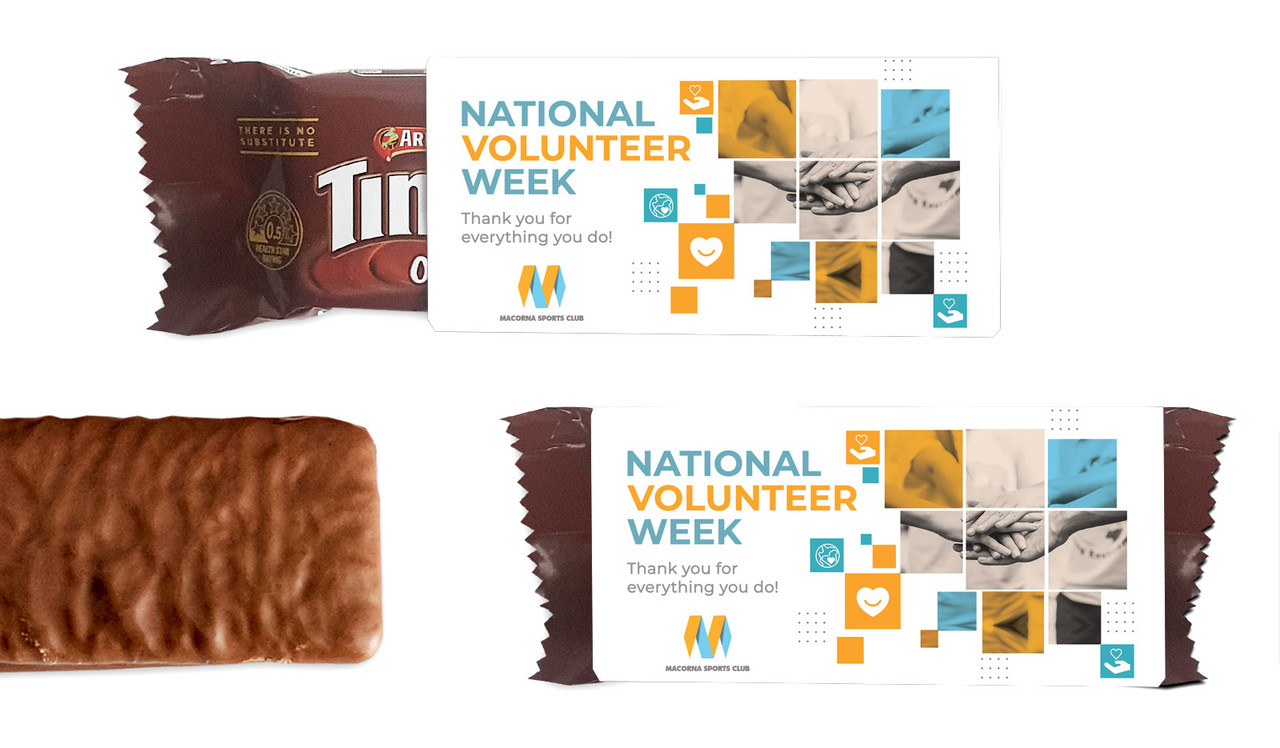 Company Colours Volunteer Week Individual TimTam TM (Box Of 150)