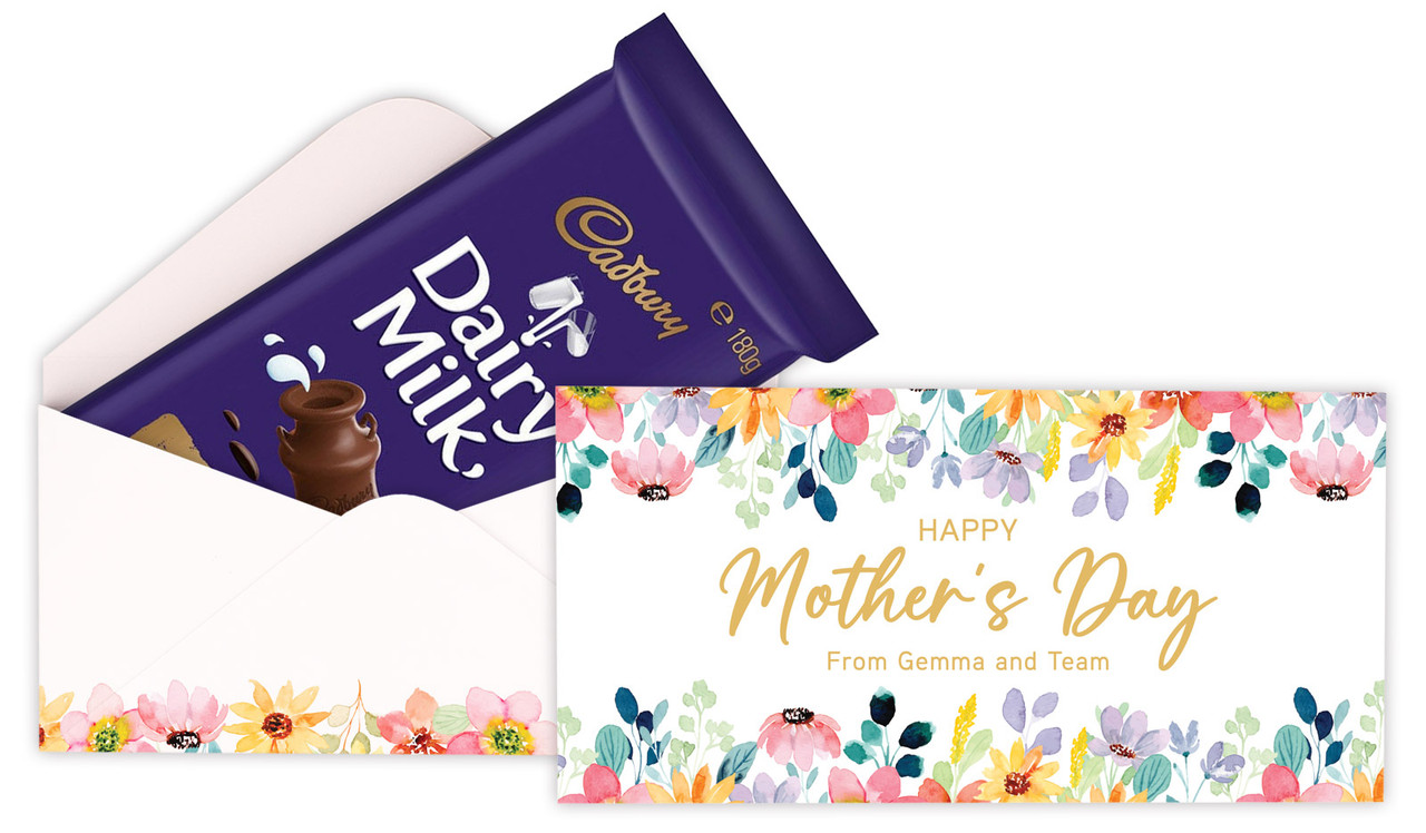 Colourful Floral Mothers Day Personalised Cadbury Bar Box (Box Only)