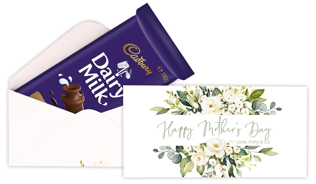 White Roses Mothers Day Personalised Cadbury Bar Box (Box Only)