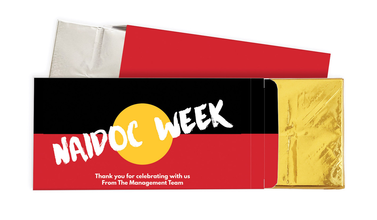 Aboriginal Flag National NAIDOC Week Personalised Chocolate Bar In A Box
