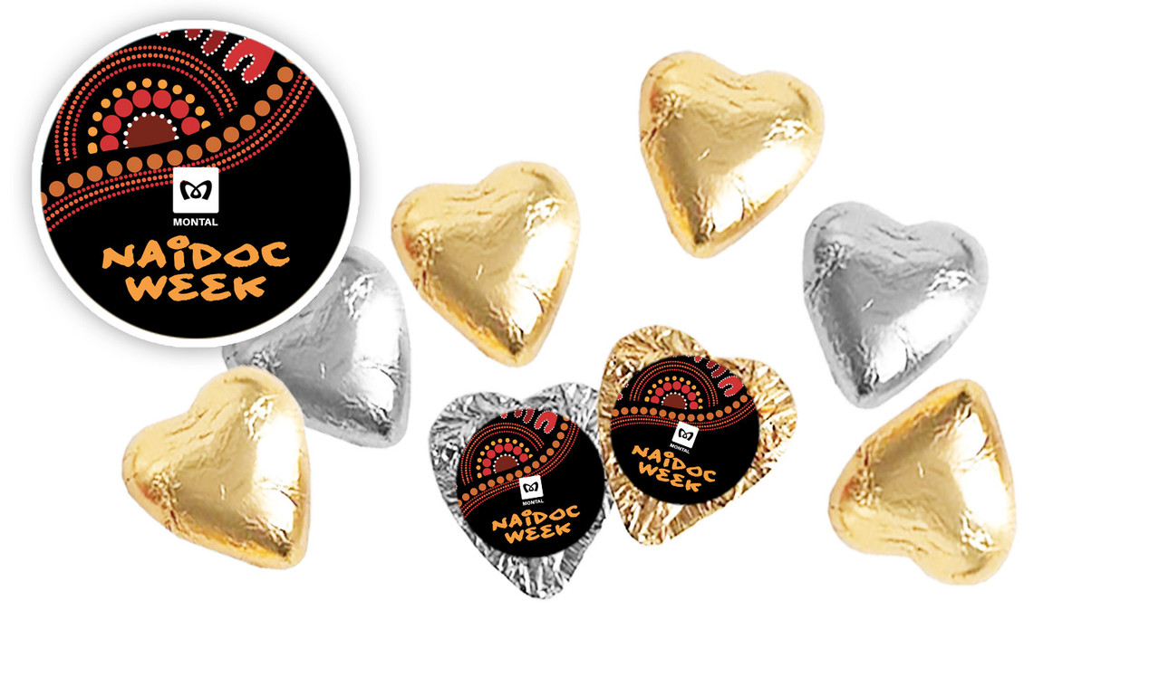 Earth Colours NAIDOC Week Foil Chocolate Hearts