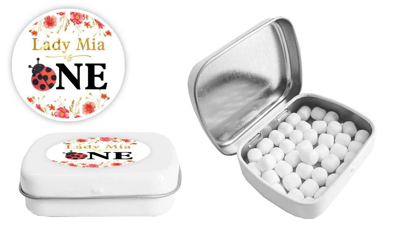 Lady Bug 1st Birthday Personalised Mint Tin