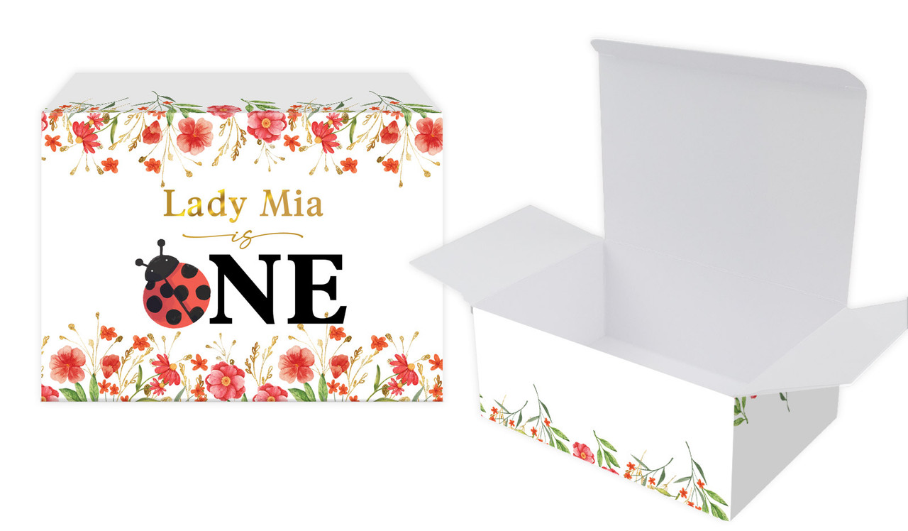 Lady Bug 1st Birthday Personalised Tuck Box