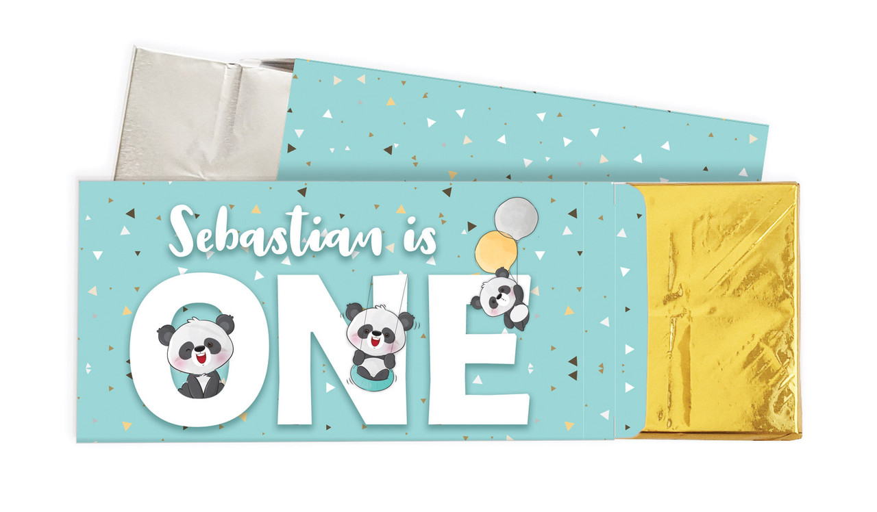 Panda 1st Birthday Chocolate Bar In A Box