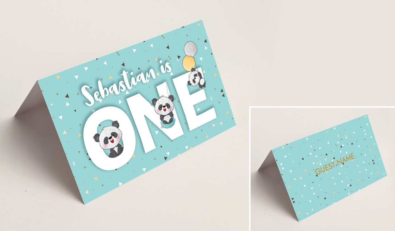 Panda 1st Birthday Place Card