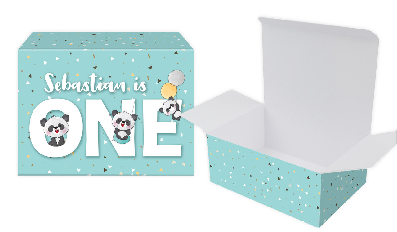 Panda 1st Birthday Personalised Tuck Box