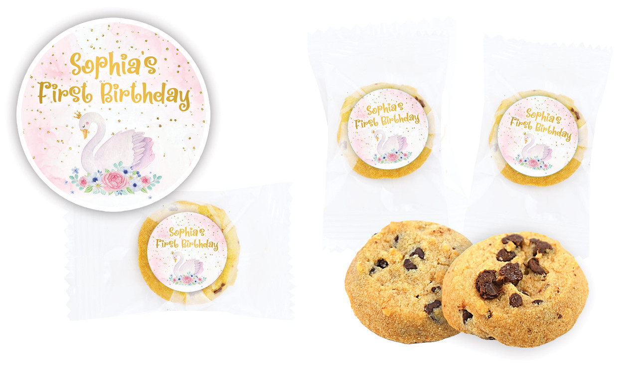 Swan Princess 1st Birthday Bite-Size Cookie 5g