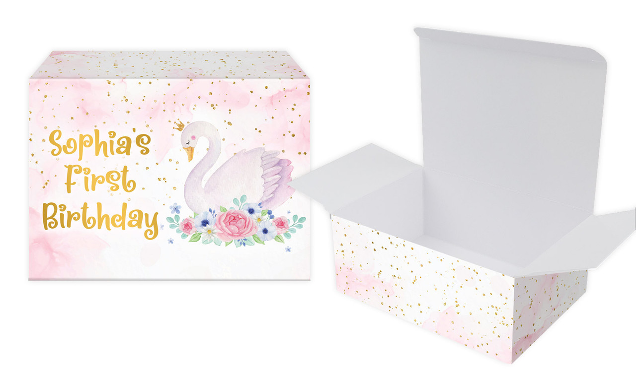 Swan Princess 1st Birthday Personalised Tuck Box