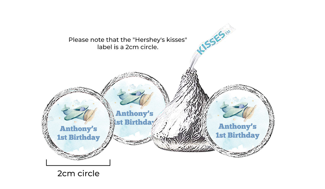 Vintage Plane Personalised 1st Birthday Hershey's Kisses