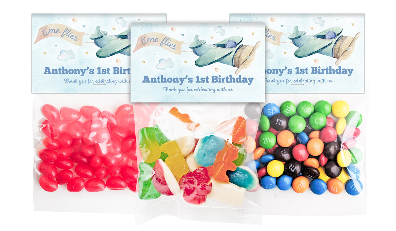 Vintage Plane Lolly Bags With Custom Topper (Choice Of Filling)