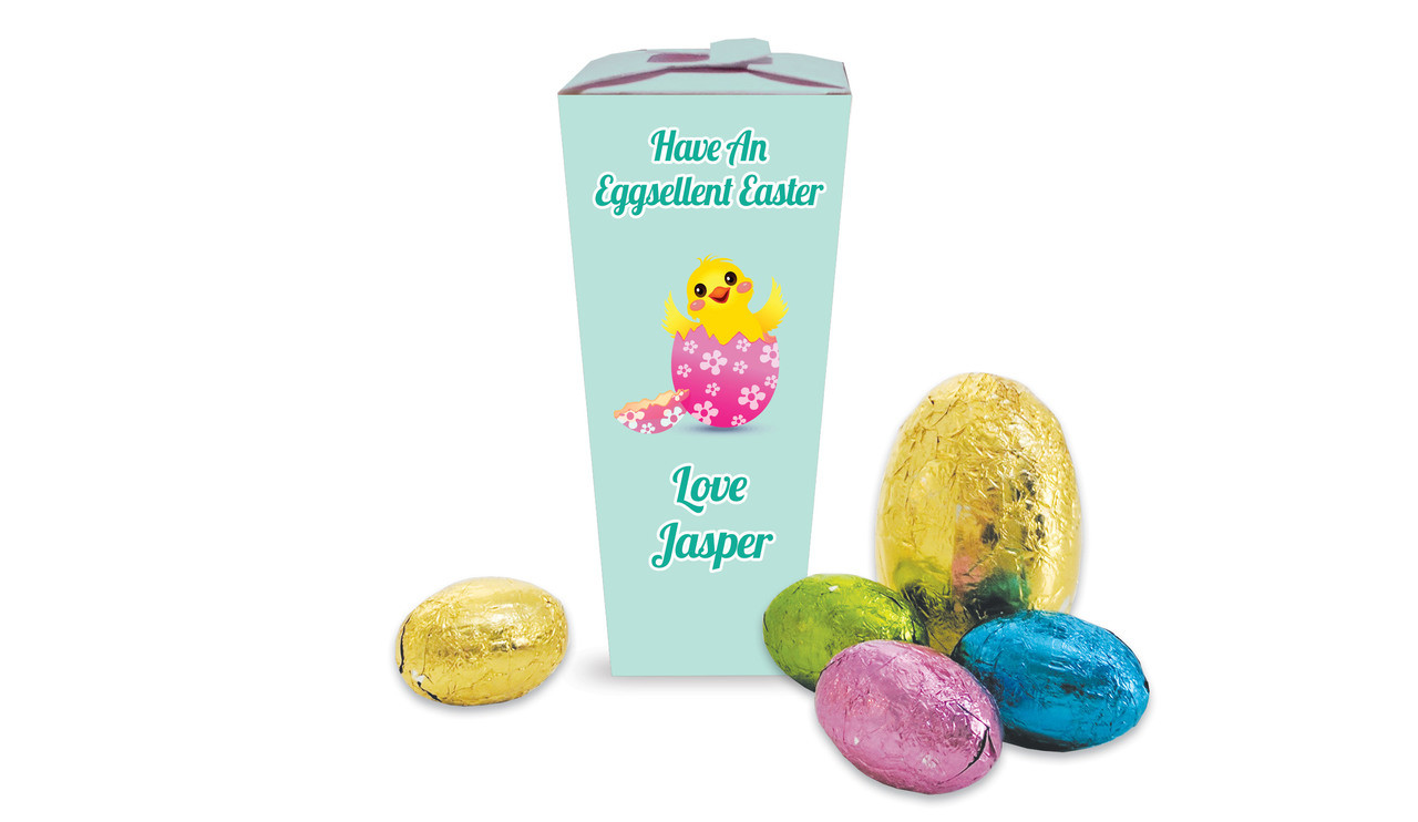 Chickens Hatching Personalised Easter Egg Chocabox