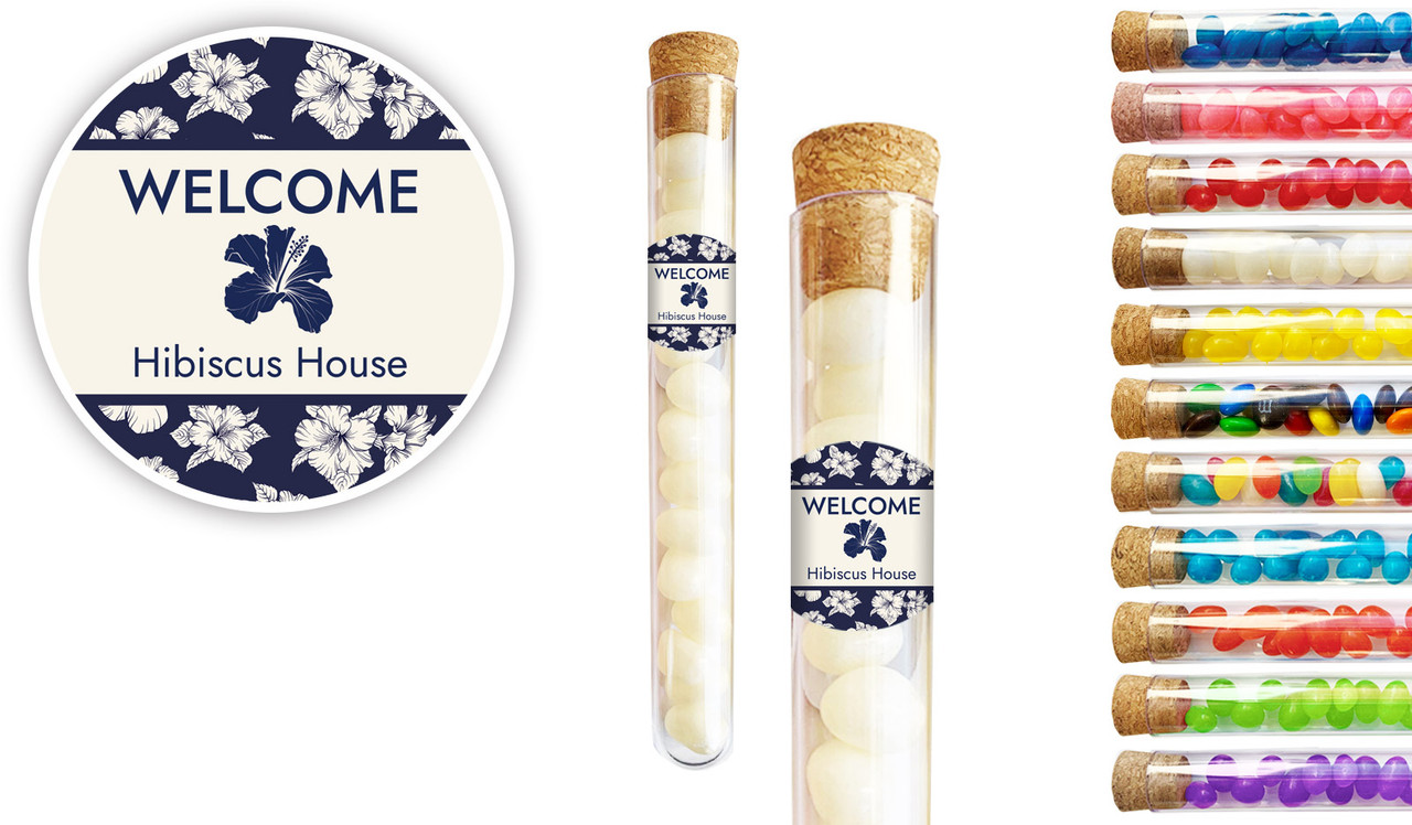 Hibiscus example Personalised Test Tubes For Hotels