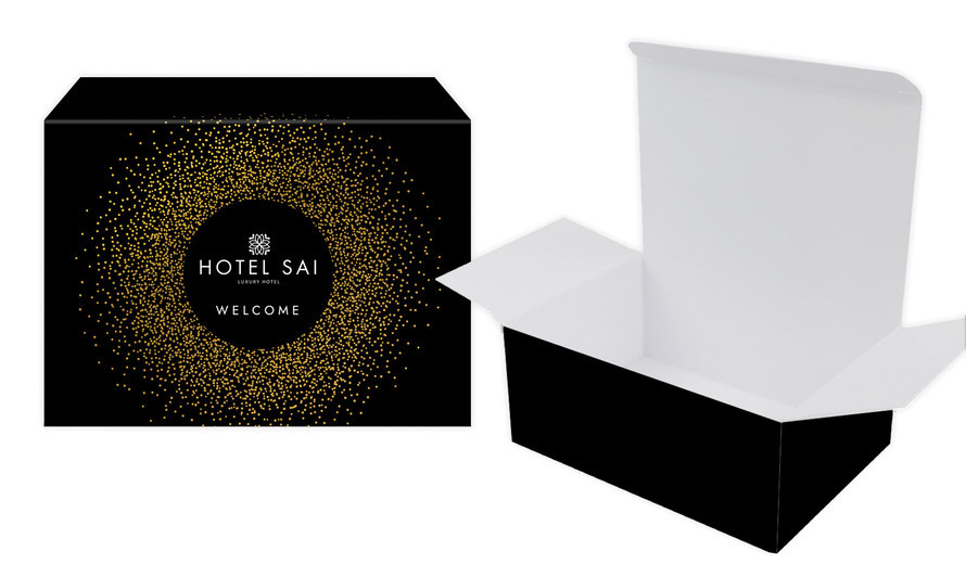 Exclusive style example of Branded Tuck Box Favour Boxes