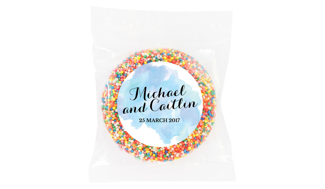 A Splash Of Watercolour Blue Wedding Giant Chocolate Freckle