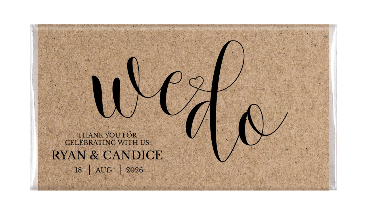 We Do On Kraft Personalised Wedding Chocolates