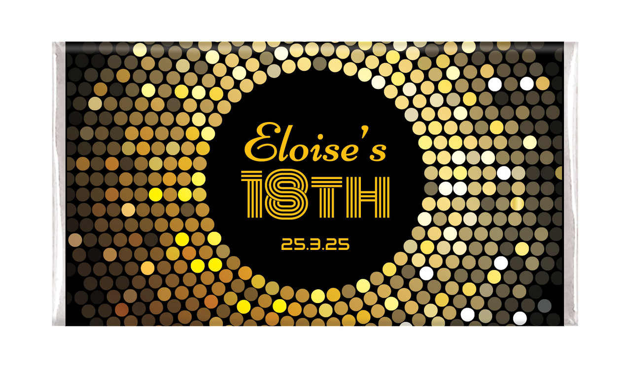 Gold Disco Personalised Birthday Chocolates