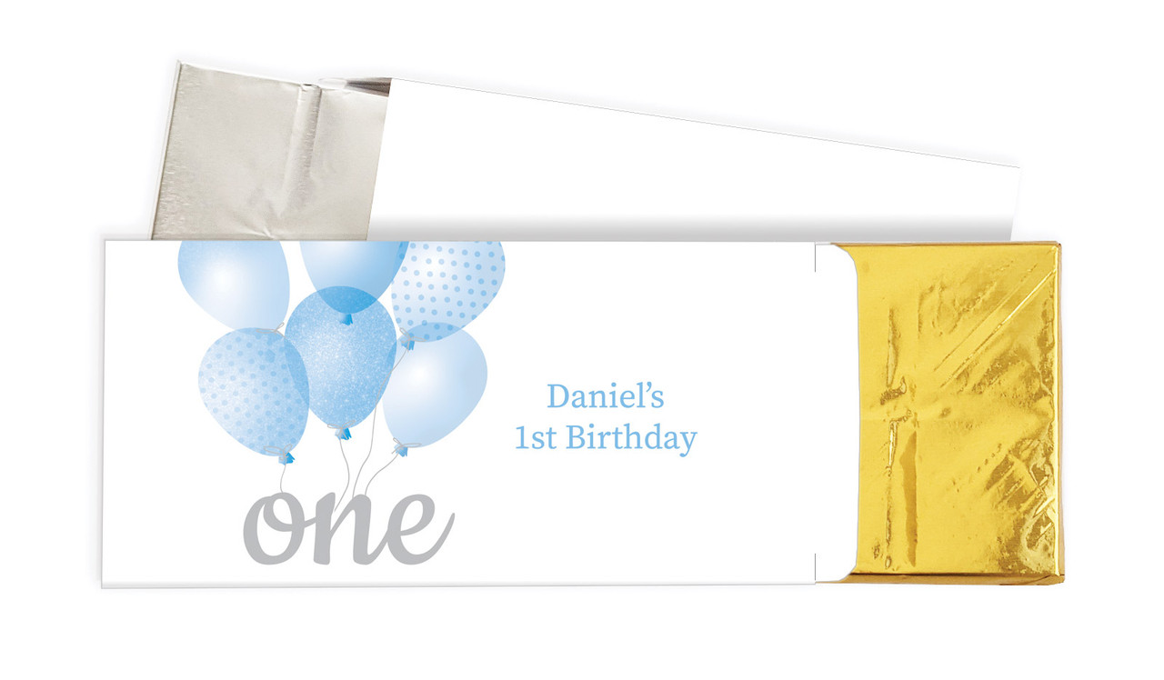 Balloon 1st Birthday Chocolate Bar In A Box
