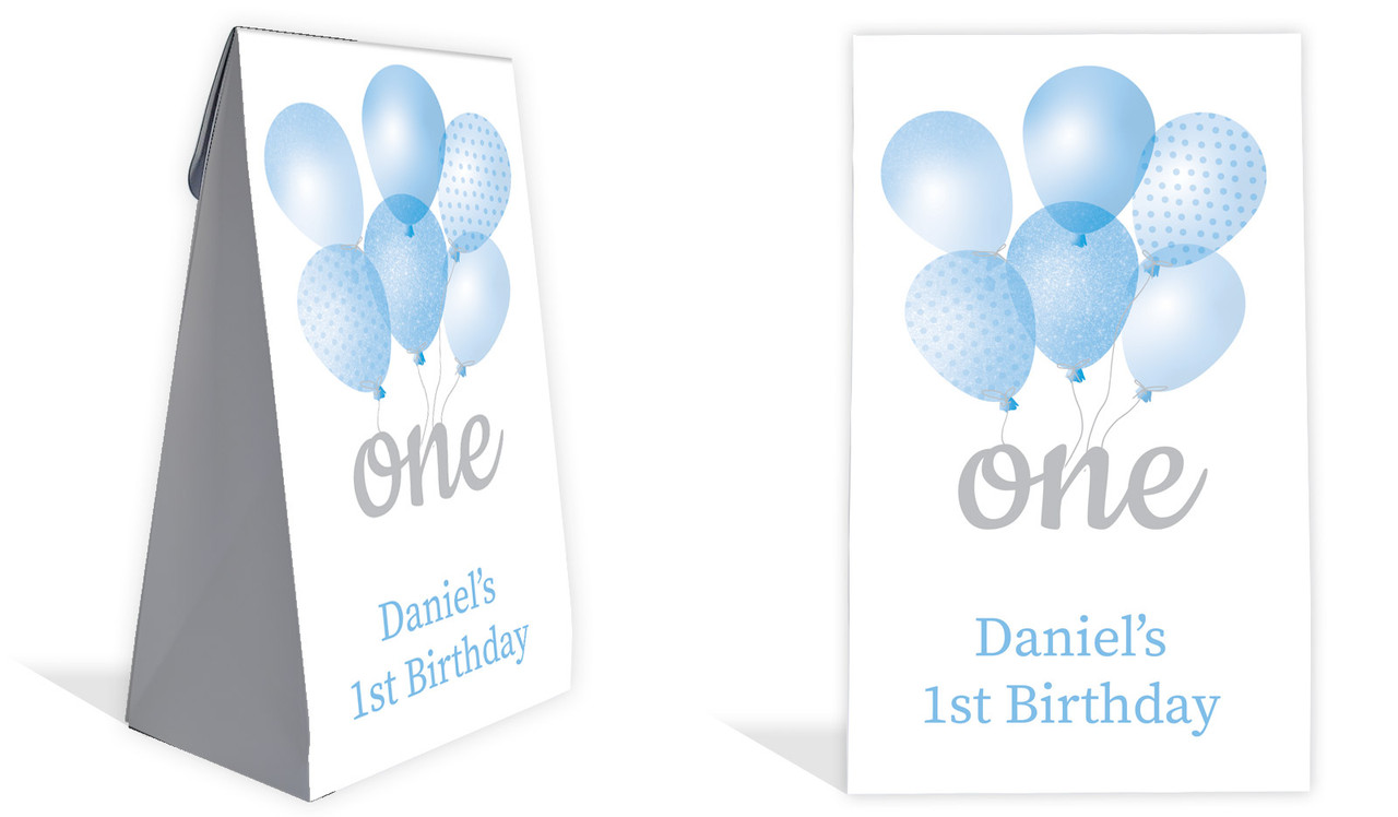 Balloon 1st Birthday Party Personalised Gusset Favour Bag