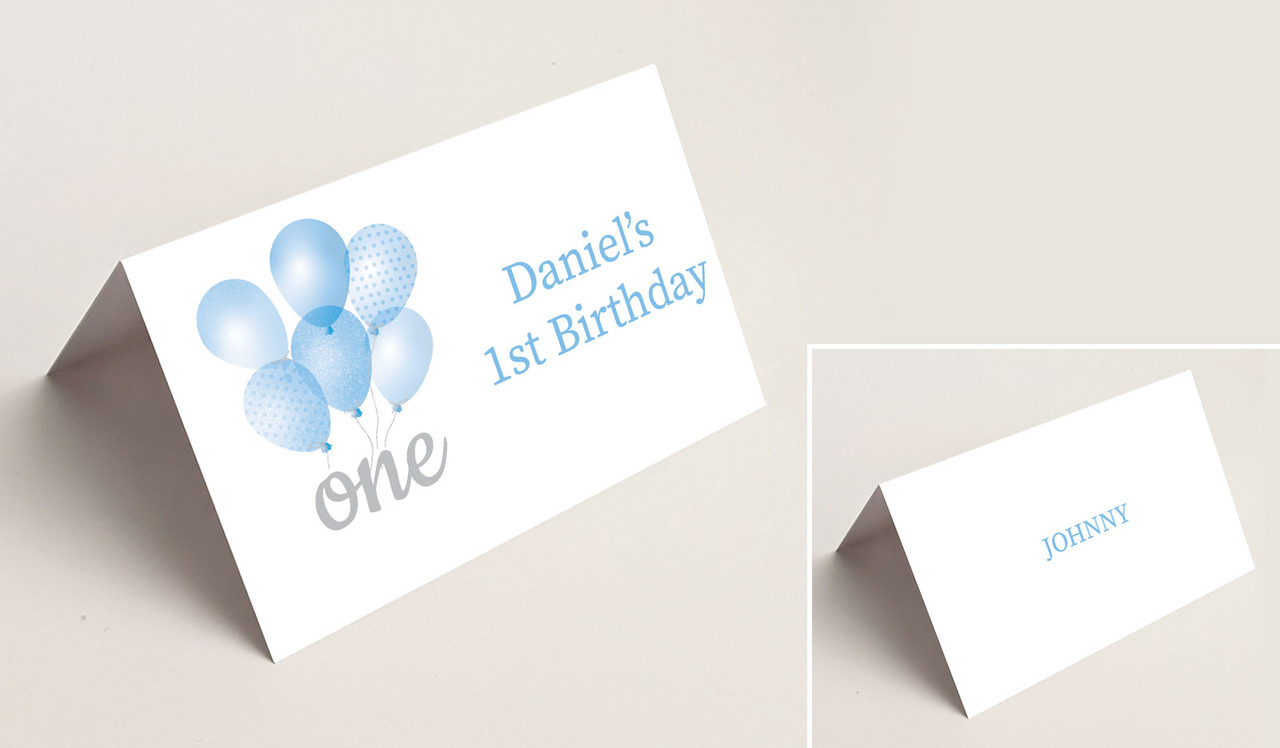 Balloon 1st Birthday Place Card