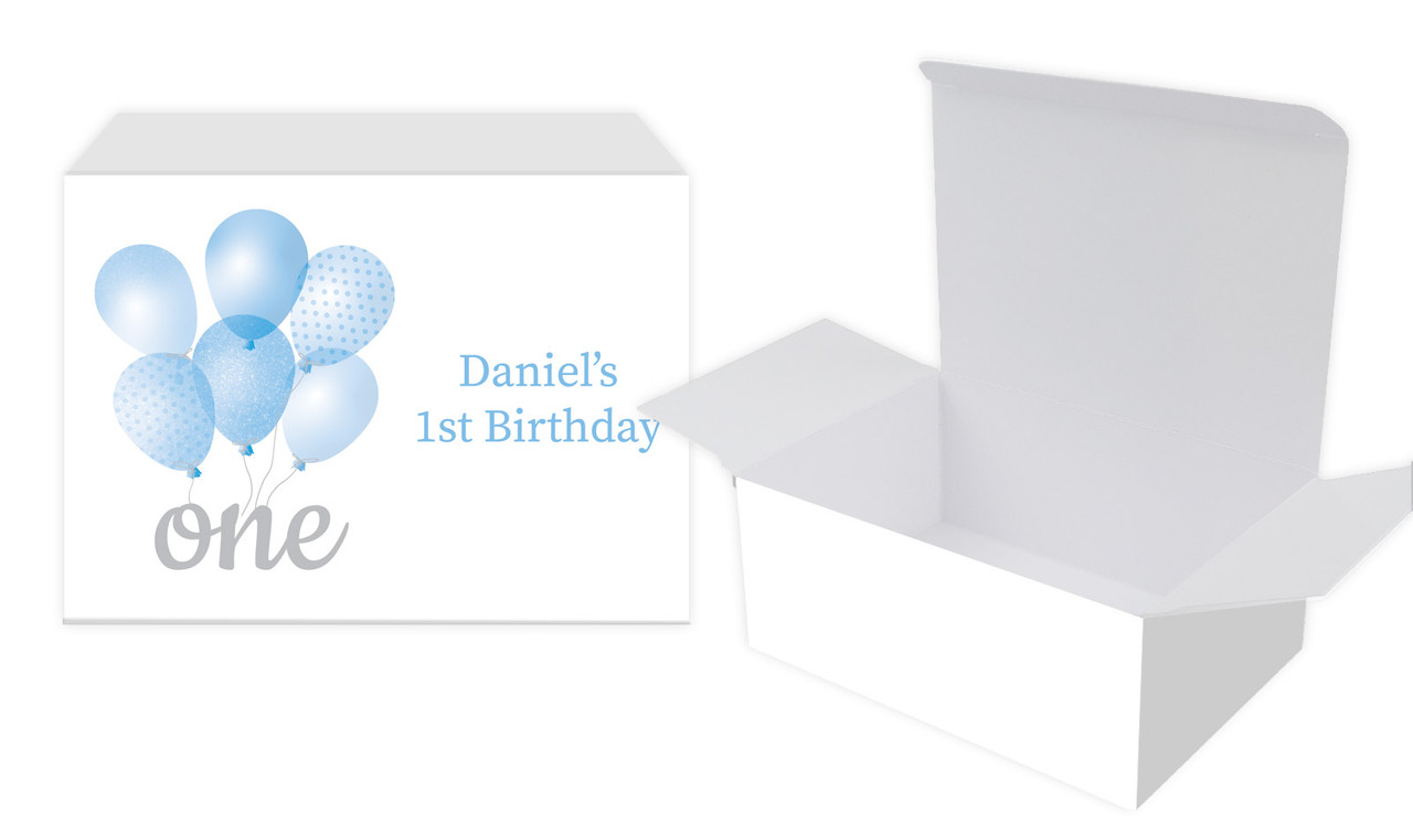 Balloon 1st Birthday Personalised Tuck Box