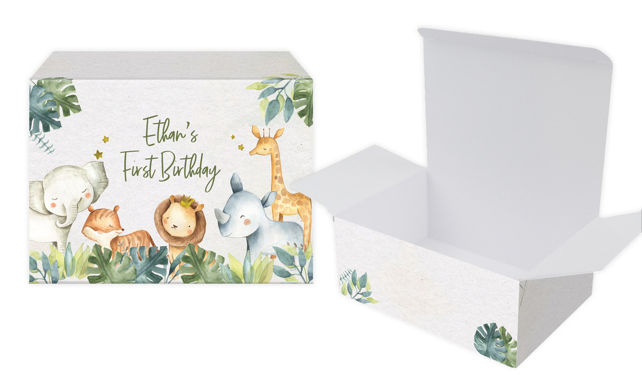 Animal Safari 1st Birthday Personalised Tuck Box