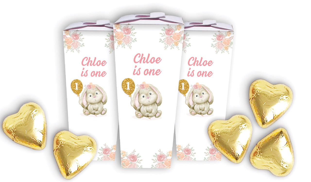 Bunny Balloon 1st Birthday Custom Chocabox