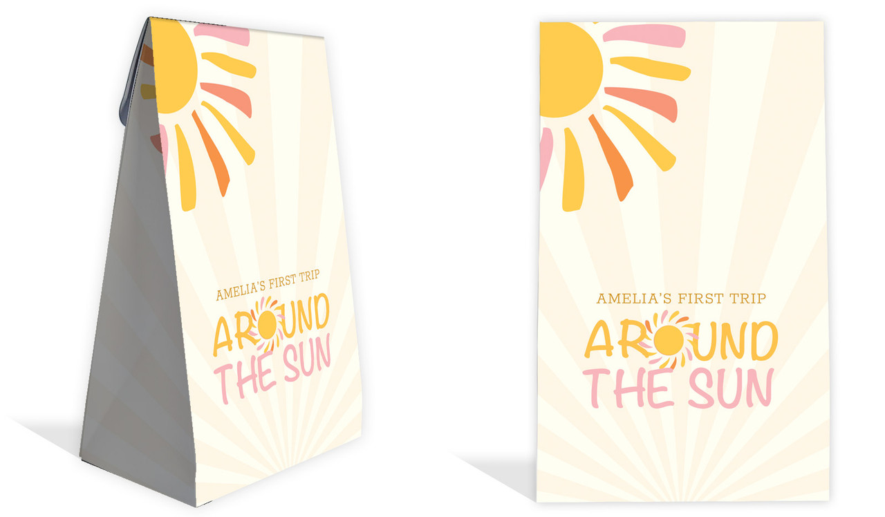 First Trip Around The Sun 1st Birthday Party Gusset Favour Bag