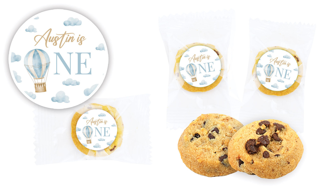 Hot Air Balloon Personalised 1st Birthday Bite-Size Cookie 5g