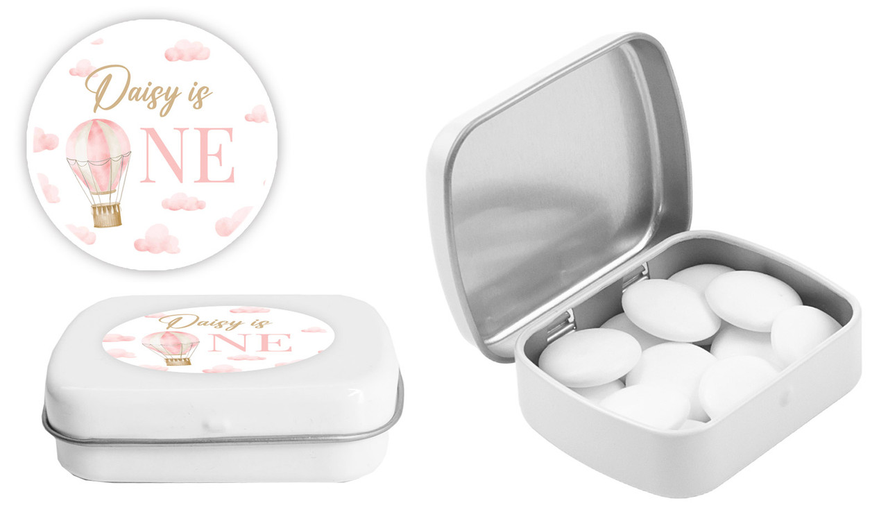 Hot Air Balloon Personalised 1st Birthday Mint Tin