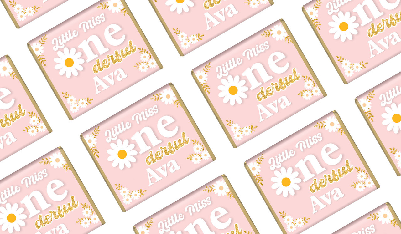 Little Miss Onederful Personalised 1st Birthday Mini Chocolates
