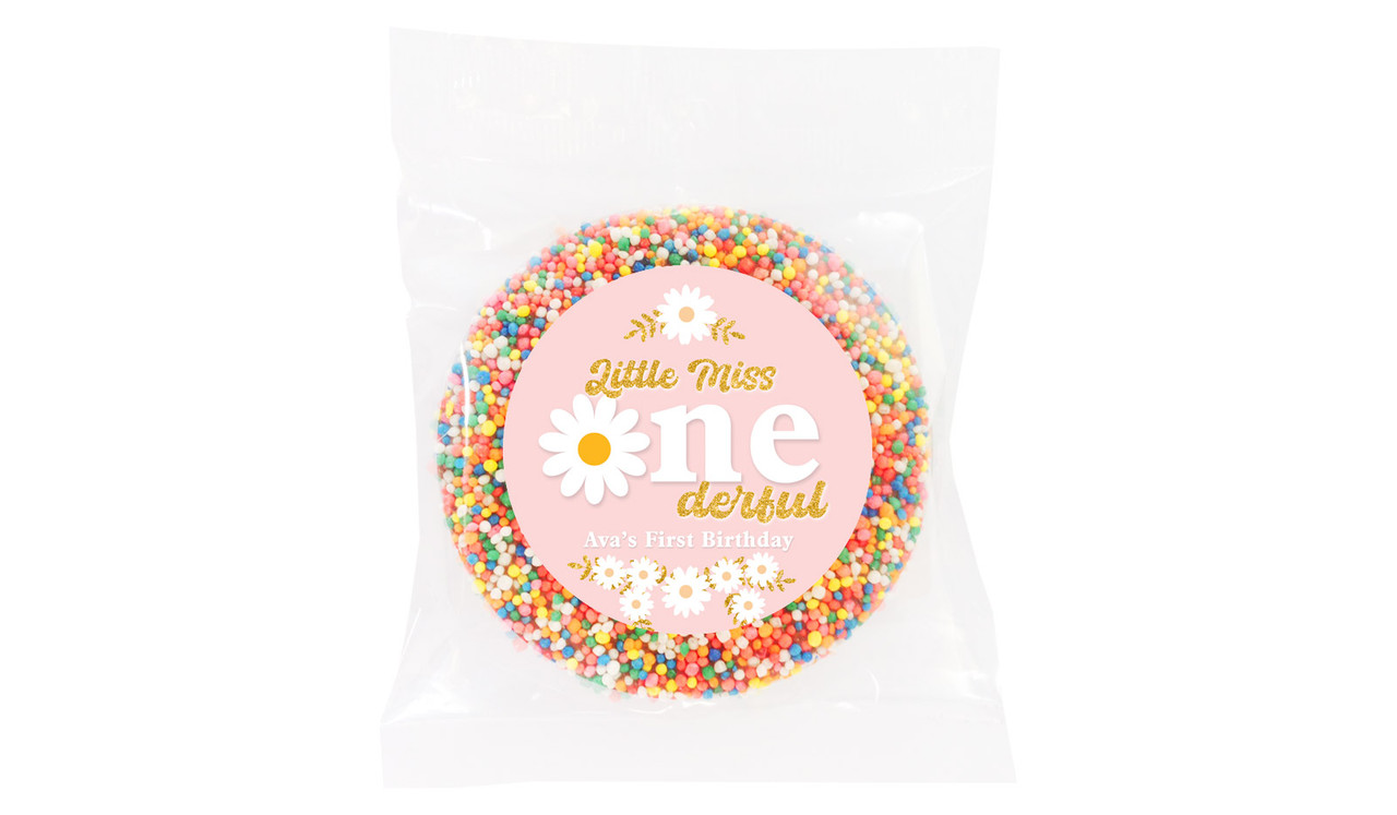 Little Miss Onederful Personalised 1st Birthday Giant Chocolate Freckle