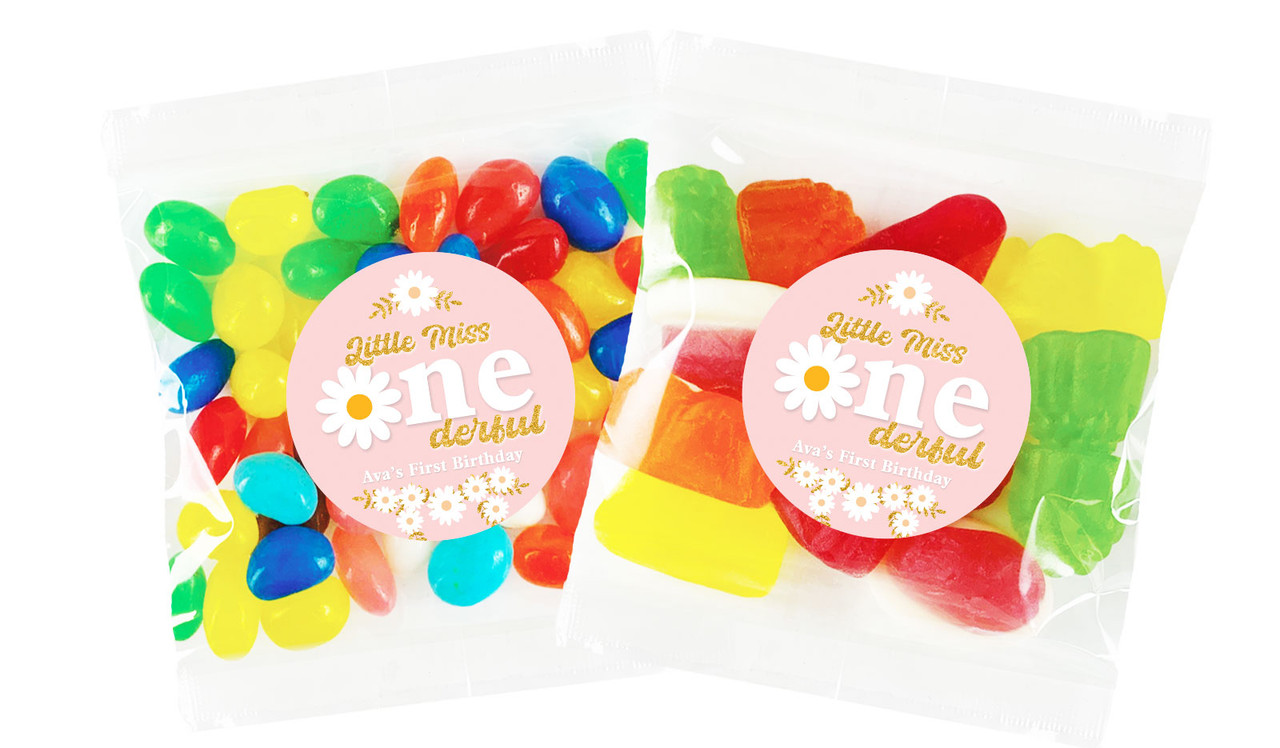 Little Miss Onederful Personalised 1st Birthday Lolly Bag (Choice Of Fillings)