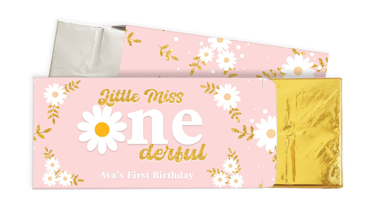 Little Miss Onederful Personalised 1st Birthday Chocolate Bar In A Box
