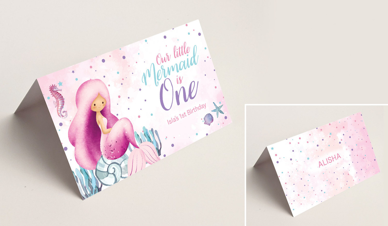 Oneder The Sea Personalised 1st Birthday Place Card