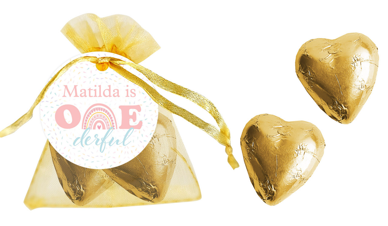 Oneder Rainbow Personalised 1st Birthday Organza Bag