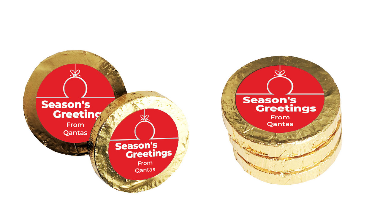 Bauble Outline Christmas Chocolate Coins (Gold Or Silver)